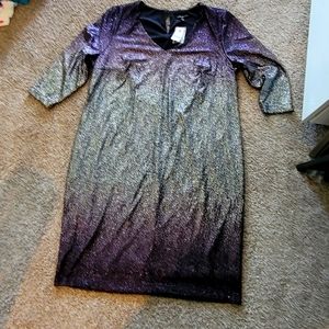 Lane Bryant black silver and purple Shimmer dress